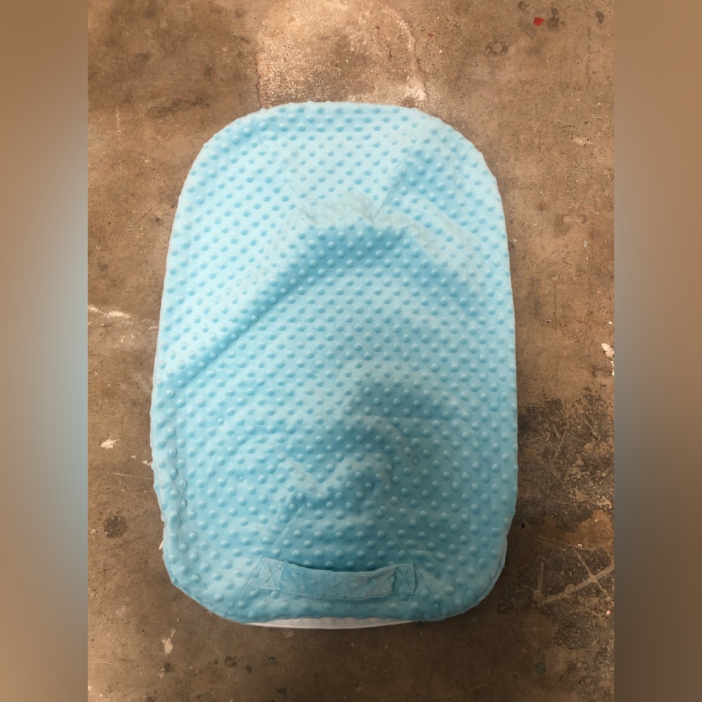 Snuggle Me Light Blue Minky Dotted Cover